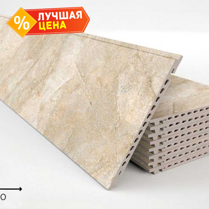 Керамогранитная плита FAVEKER GA16 для НФС, Rocks Beige, 1000х400х18 мм