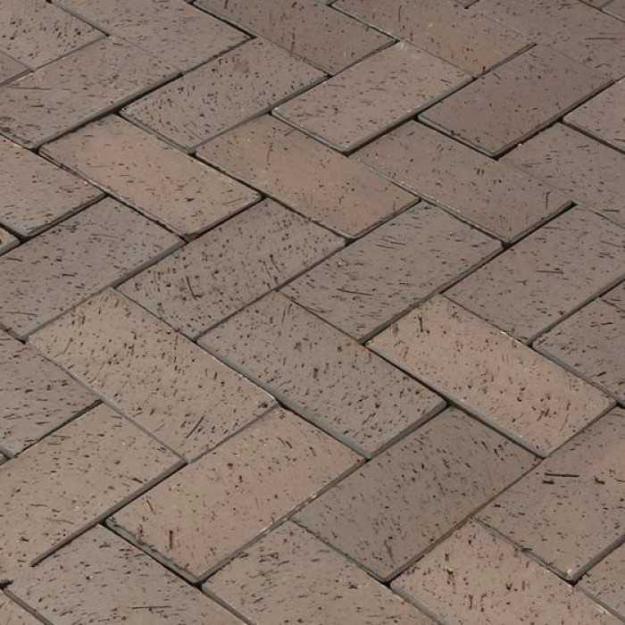 Клинкерная брусчатка Lode Wega коричневая шероховатая, 200х100х52 мм