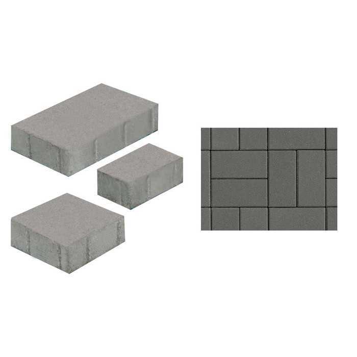 Плитка тротуарная Старый город Б.1.Ф.8см гладкий серый